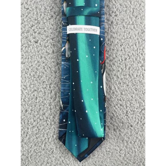 Celebrate Together Tie Mens One Size Christmas Penguin Santa Clause Kohls NWT - Picture 6 of 8
